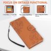 Realme 14 5G Rose Flower Embossed Leather Case with 3 Card Slots Brown - 6