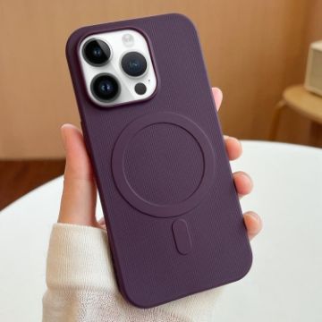 iPhone 14 Pro Max Dark Purple Stripe MagSafe TPU Case - 1