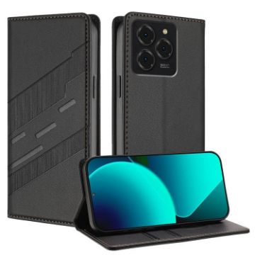 Ulefone Note 20 Pro Retro Leather Wallet Phone Case - Black Embossed - 1