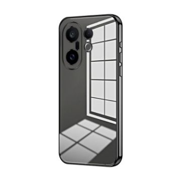 Vivo S30 Pro Mini Transparent Plating Fine Hole Phone Case - Black - 1