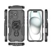 iPhone 17 Black Metal Kickstand TPU Hybrid PC Case - 3