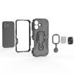 iPhone 17 Black Metal Kickstand TPU Hybrid PC Case - 5