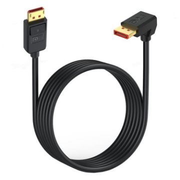 DP2.1 to DP2.1 Down Elbow 52Gbps 16K DisplayPort Cable 1.2m Black - 1