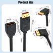16K DisplayPort Extension Cable 1.8m, DP2.1 Upper Elbow 52Gbps 30Hz (Black) - 3