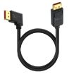 16K DisplayPort Extension Cable 3m - DP2.1 Right Elbow 52Gbps 30Hz (Black) - 1