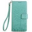 Redmi A5 4G Green Leather Phone Case - Tree & Deer Embossed Design - 2