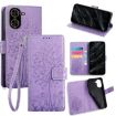 Redmi A5 4G 171.7mm Purple Tree & Deer Embossed Leather Case - 1