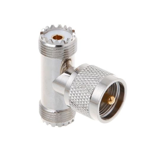 T-shape UHF Male PL259 to Dual UHF Female Adapter Connector - 1
