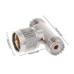 T-shape UHF Male PL259 to Dual UHF Female Adapter Connector - 5