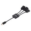 USB-C 3.1 OTG Charge HUB Cable for Galaxy S8/S8+/LG G6/Huawei P10 (Black) - 3