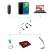 USB 2.0 Micro-B Male to Female Y Splitter OTG Cable, 19/30cm, Black - 6