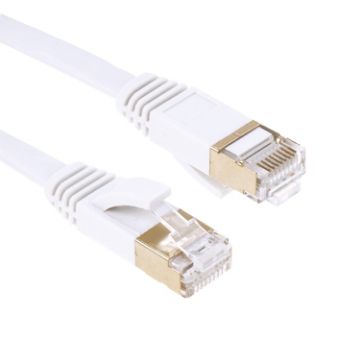 CAT7 Ultra-thin Flat Ethernet Cable 15m - Gold Plated, 10Gbps High Speed - 1