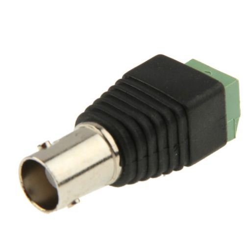 10 PCS Green Power to BNC Coaxial Female Adapter for CCTV Cameras - 1