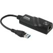 USB 3.0 Ethernet Adapter 10/100/1000Mbps for Laptops, Plug & Play, Black - 1