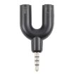 3.5mm Stereo Male to Headphone & Mic Female Splitter Adapter - Black - 4