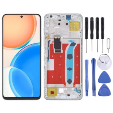 Honor X8 Silver LCD Screen & Digitizer Full Assembly with Frame - 1