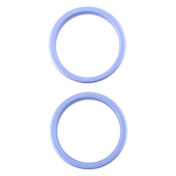 iPhone 16 Rear Camera Glass Lens Protector Hoop Ring 2pcs Set Blue - 1