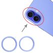 iPhone 16 Rear Camera Glass Lens Protector Hoop Ring 2pcs Set Blue - 4