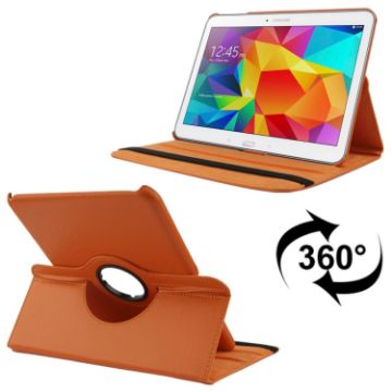 Orange 360 Rotatable Leather Case for Samsung Galaxy Tab 4 10.1/SM-T530 - 1