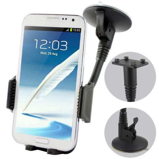 Universal Black Suction Cup Car Holder for 4.5-6.3 Inch Phones - 1