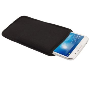Elastic Flannel Sleeve Bag for Galaxy Mega 6.3/i9200 - Black - 1