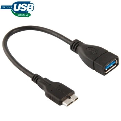 Micro USB 3.0 to USB 3.0 OTG Cable 20cm for Galaxy Note III/N9000 Black - 1