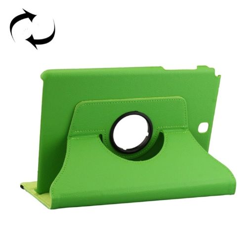 Galaxy Tab A 9.7 Litchi Texture Green Rotating Leather Case with Holder - 1