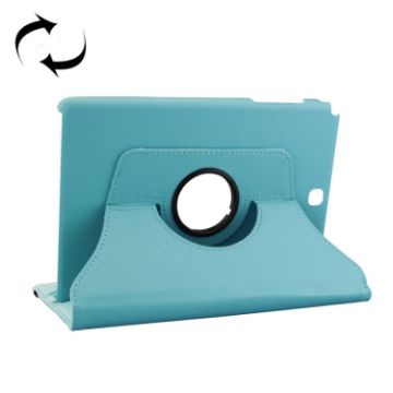Litchi Texture 360 Rotating Leather Case for Galaxy Tab A 9.7 - Blue - 1