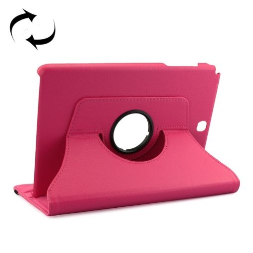 Magenta Litchi Texture 360 Rotating Leather Case for Galaxy Tab A 9.7 - 1