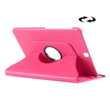 Galaxy Tab S2 9.7 Case - Litchi Texture, 360 Rotation, Magenta Holder - 1