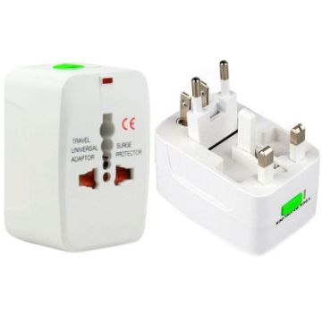 Universal Travel Plug Adapter - EU US UK AU Power Adaptor (White) - 1