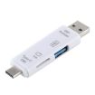 D-188 3 in 1 TF USB Micro USB Type-C Card Reader OTG Adapter White - 3