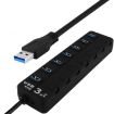 7-Port USB 3.0 Hub with Individual Switches - Black - 1