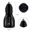 QC3.0 Dual USB Car Charger + 8 Pin Fast Charging Line Kit (Black) - 6