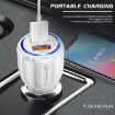 LZ-681 QC3.0 Dual USB & Type-C Fast Charging Car Kit - White - 3