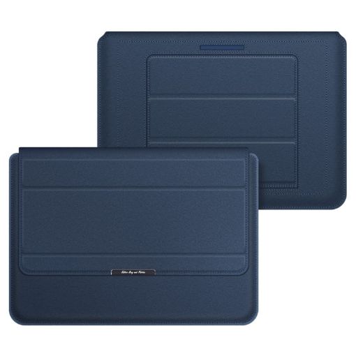 Universal Laptop Holder Bag - 4 in 1 PU Waterproof, 13/14" Dark Blue - 1