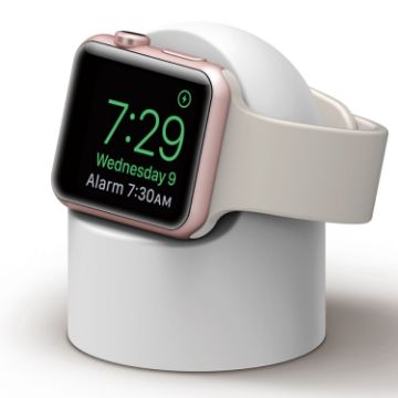 Retro Round Base Silicone Bracket for Apple Watch - White - 1