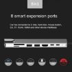 8-in-1 USB-C Hub Adapter: Aluminum, USB 3.0, SD/TF, RJ45 for MacBook Pro/Air - 6