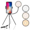 NS-08 LED Dimmable Ring Light with Phone Tripod Stand Holder - 1