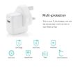 12W USB Charger & 8 Pin Cable for iPad/iPhone/iPod, UK Plug - 5
