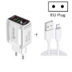 Fast Charger F002C QC3.0 USB + USB 2.0 with LED Display & 8 Pin Cable - 3