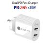 40W Dual Port PD/Type-C Fast Charger with Type-C to 8 Pin Cable, UK Plug - 2