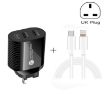 40W Dual Port PD/Type-C Fast Charger with Type-C to 8 Pin Cable, UK Plug - 3