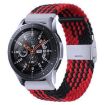 Samsung Galaxy Watch 4/5 20mm Nylon Braided Metal Buckle Band (Z Black Red) - 1