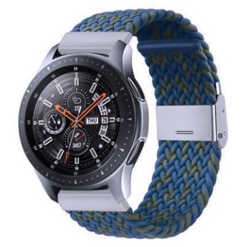 Samsung Galaxy Watch 4/5 20mm Nylon Braided Band W Blue Green - 1