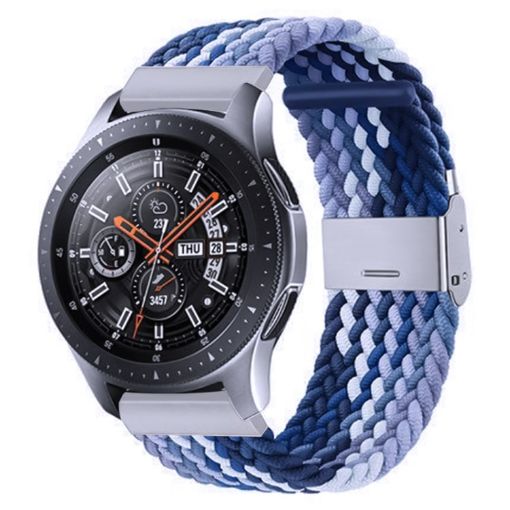 Samsung Galaxy Watch 4/5 20mm Nylon Braided Metal Buckle Band (Z Blue) - 1