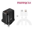 PD25W USB-C/Type-C + QC3.0 Dual Port Fast Charger with Cable, UK Plug - 3