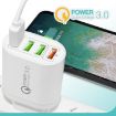 QC-04 Multi-Port Charger: QC3.0 + 3 USB2.0, 3A USB to 8 Pin Cable, EU Plug - 5