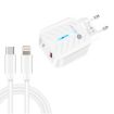 PD03 20W USB Charger with Type-C to 8 Pin Cable, EU Plug, White - 1