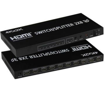 HDMI 2-in-8 Full HD 4K x 2K Video Switch for Multi-Device Display - 1